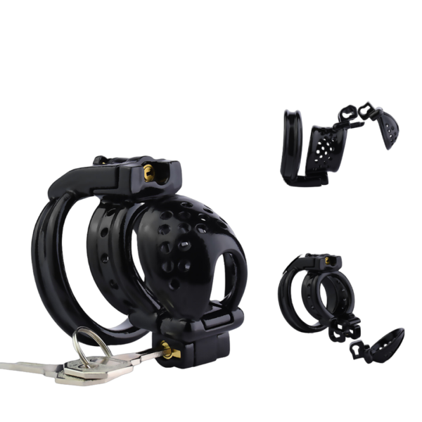 Dual-Lock 3D Printed Resin Chastity Cage with Removable Cap — product image 1