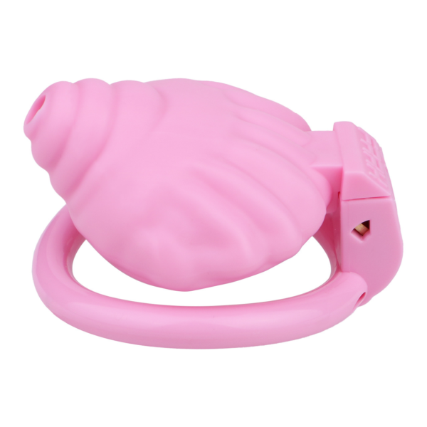 ABS Small Shell Chastity Cage Set with 4 Rings – Pink / Black / White — product image 18