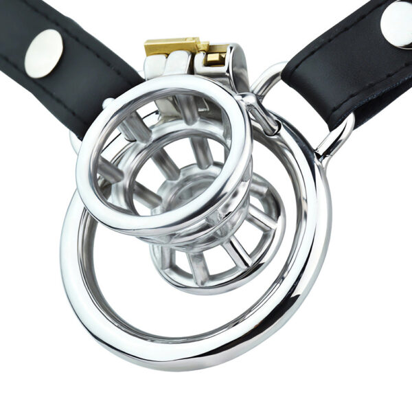 Negative Chastity Cage with Adjustable PU Strap — product image 2