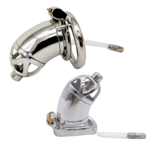 Metal Chastity Cage with Removable Urethral Insert — product image 1
