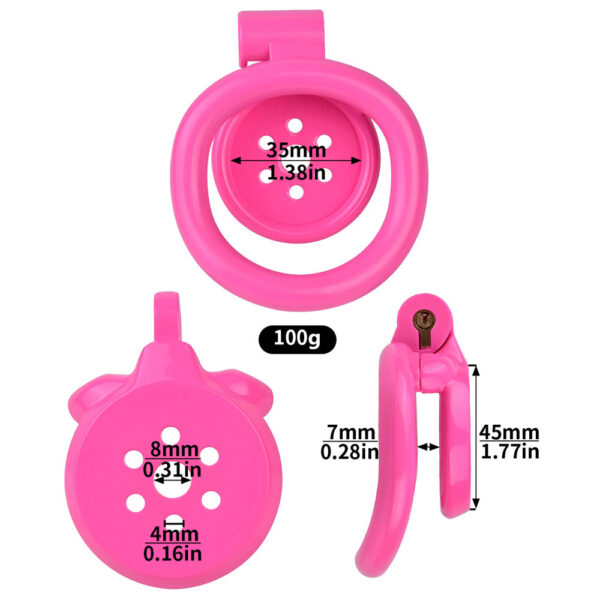 NEW Resin Flat Chastity Cage Set – Pink — product image 4