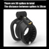 Double-Locked Black Resin Chastity Cage with Removable Cap and Spikes — product image 7