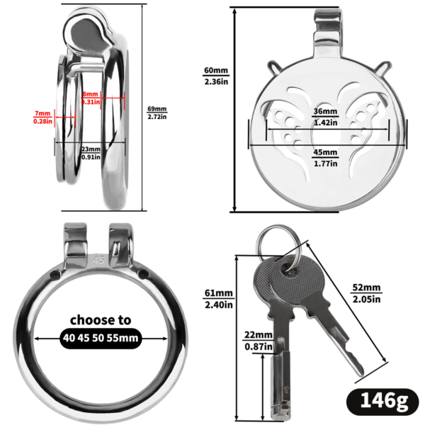 Flat Butterfly Chastity Cage — product image 2