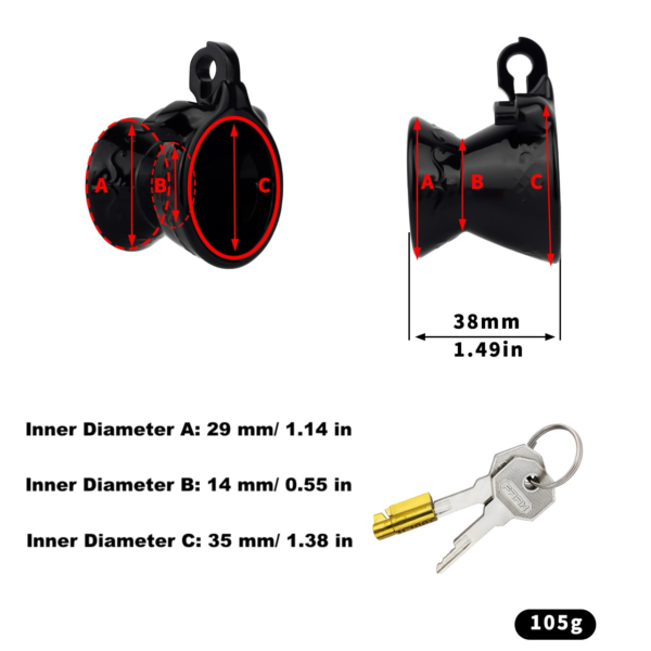 Resin Inverted Chastity Cage – Easy-Flow Pee Hole — image 2 Resin Inverted Chastity Cage – Easy-Flow Pee Hole — product image 2