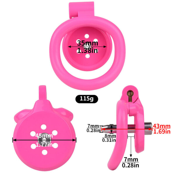 NEW Resin Flat Chastity Cage Set – Pink — product image 5