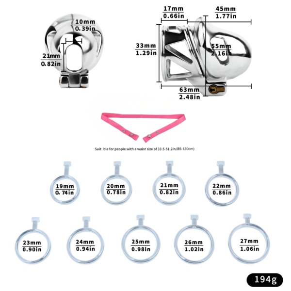Men's Stainless Steel Glans Chastity Lock — product image 24