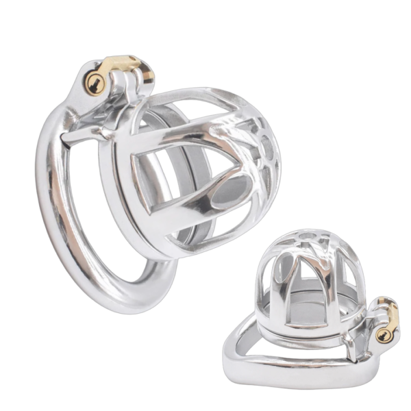 Small Hollowed Metal Chastity Cage with Urine Hole — product image 1