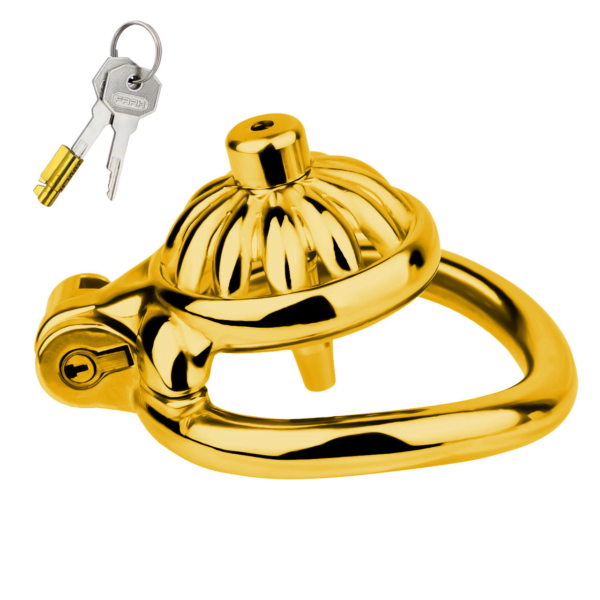 Gold Sunflower Tiny Chastity Cage — product image 4