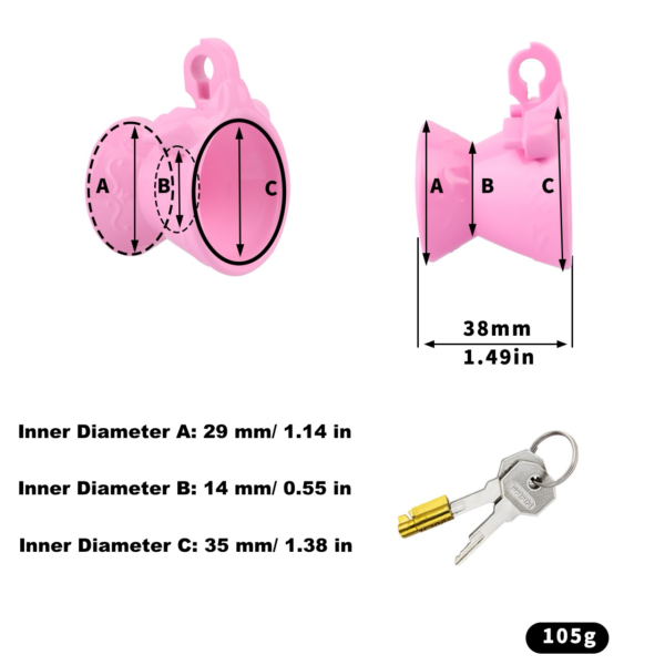Resin Inverted Chastity Cage – Easy-Flow Pee Hole — image 3 Resin Inverted Chastity Cage – Easy-Flow Pee Hole — product image 3