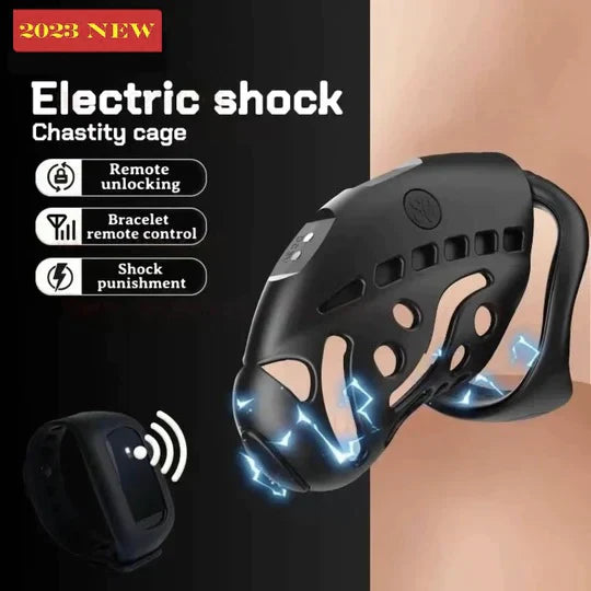 Remote Electric Shock Male Chastity Device Set — image 1 Remote Electric Shock Male Chastity Device Set — product image 1