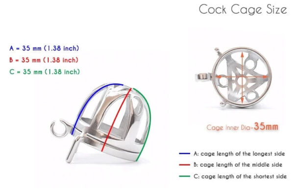 Small Hollowed Metal Chastity Cage with Urine Hole — product image 11