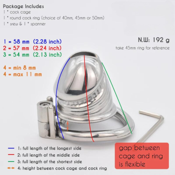 Metal Small Penis Chastity Cage with PU Strap — product image 4