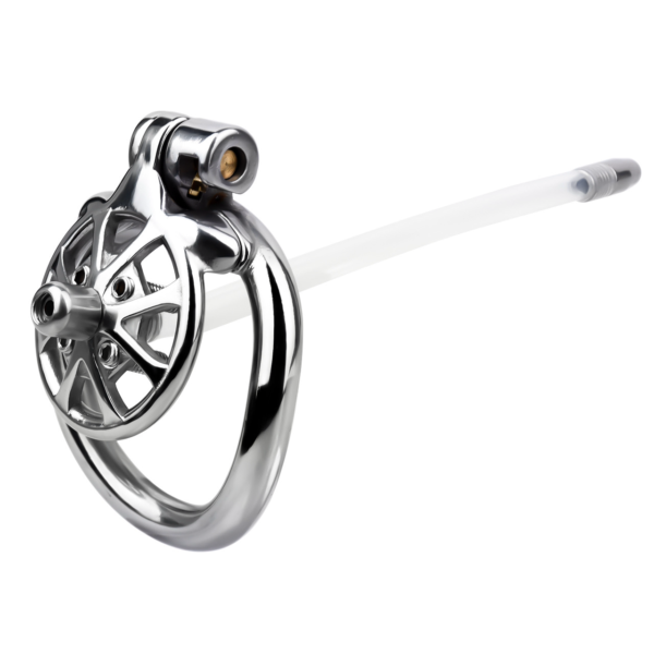 Versatile Flat Chastity Cage with Removable Spikes and Silicone / Metal Catheter — product image 20