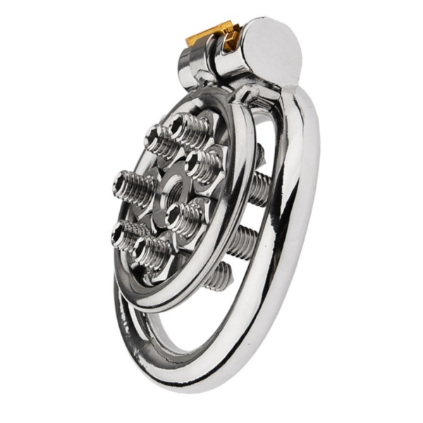 Flat Metal Chastity Cages with Removable Spikes — product image 7