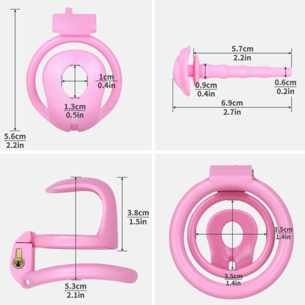 Lightweight Hard Resin Chastity Cage – Black & Pink — product image 4