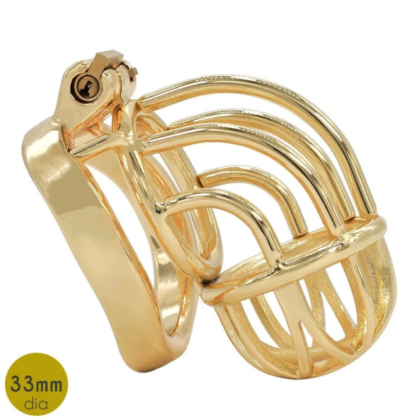 Curved Metal Gold Chastity Cage — product image 5