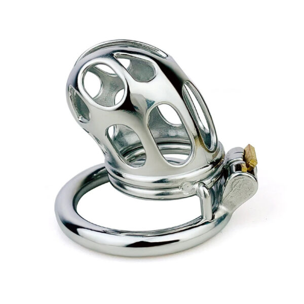 Short chastity cage in Stainless Steel with holes — product image 5