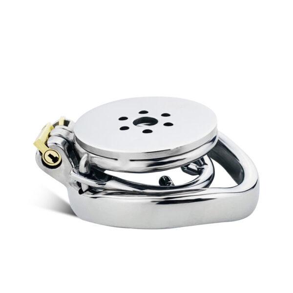 Flat Chastity Cage with Detachable Metal Catheter and Anti-Drop Ring — product image 11
