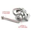 Inverted Chastity Cage with Long Metal Urethral Tube and PU Belt – Type B — product image 6