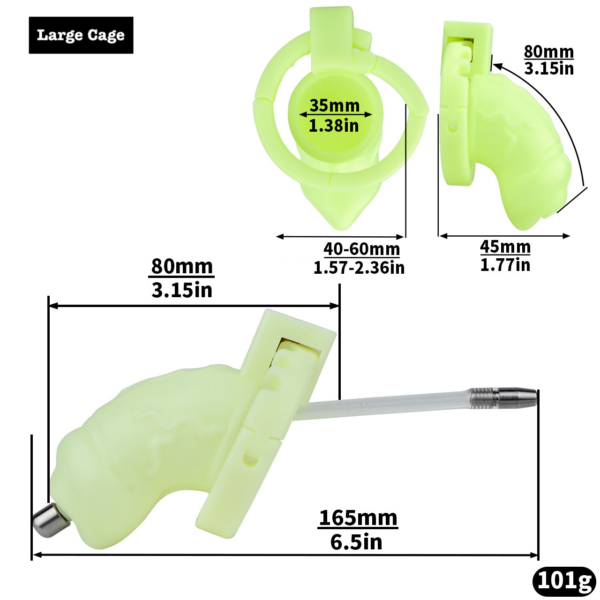 Versatile Resin Chastity Cage with Built-in Adjustable Ring and Detachable Butt Plug — product image 8