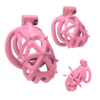 Pink Resin Chastity Cage with Detachable Soft Spikes — product image 1