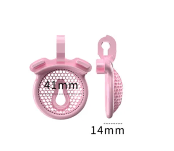 Micro Vaginal Pink Chastity Cage with Breathable Holes for Sissy with 5 Penis Rings — product image 4