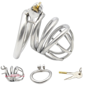 Metal Chastity Cage with Invisible Lock Key – Stainless Steel — image 1 Metal Chastity Cage with Invisible Lock Key – Stainless Steel — product image 1