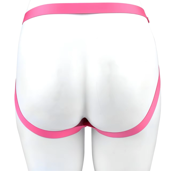 Triple-Support Elastic Strap for Chastity Cage – Black / Pink — product image 7