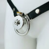 Small Short Inverted Chastity Cage with Strap and Silicone / Metal Urethral Tube — product image 6