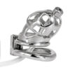 Hollow Metal Chastity Cage with Silicone Catheter — product image 4