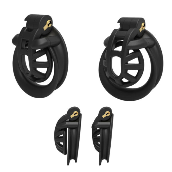 Positive / Negative Resin Chastity Cage Set – Minus / Plus Chastity Device — image 1 Positive / Negative Resin Chastity Cage Set – Minus / Plus Chastity Device — product image 1