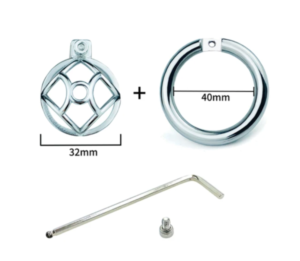 Stainless Steel Urethral Chastity Cage with Removable Metal Tube — product image 12