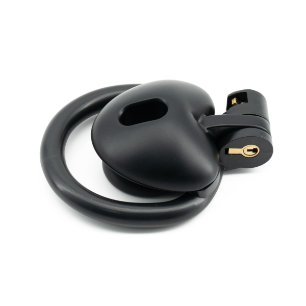 Heart-Shaped Flat & Inverted Chastity Cage – Black / Pink — product image 11