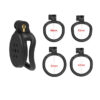 Super Small Flat Resin Chastity Cage 4 Penis Rings — product image 7