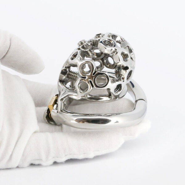 Spiked Chastity Cage – Adjustable Small Metal Cock Cage — product image 2
