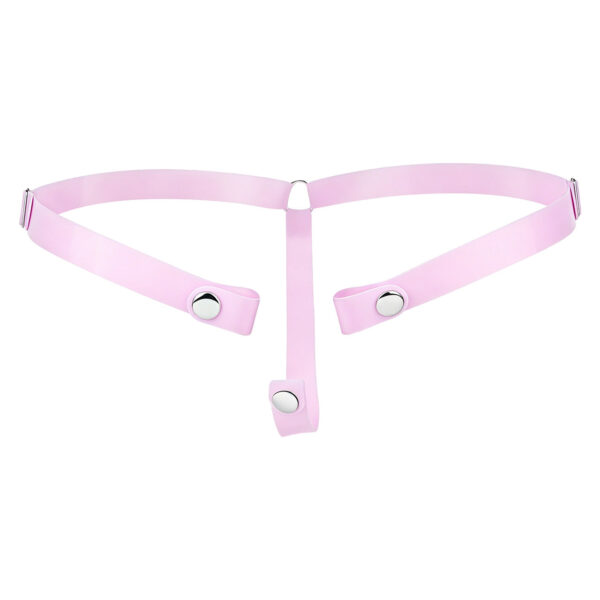Soft Silicone Strap for Chastity Cages – Light Pink & Black — product image 8