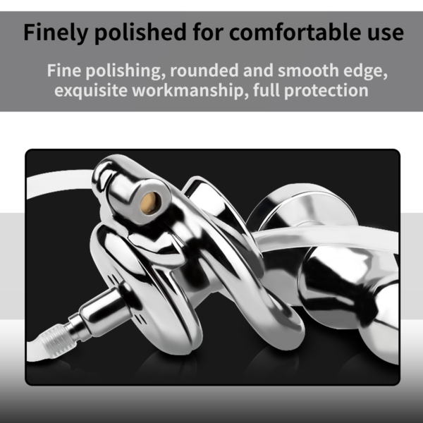 Urethral Inverted Chastity Cage with Detachable Beaded Anal Plug — product image 4
