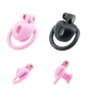 Heart-Shaped Flat & Inverted Chastity Cage – Black / Pink — product image 3