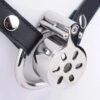 Flat Compact Chastity Cage with Ventilation Holes and Metal Catheter — product image 8