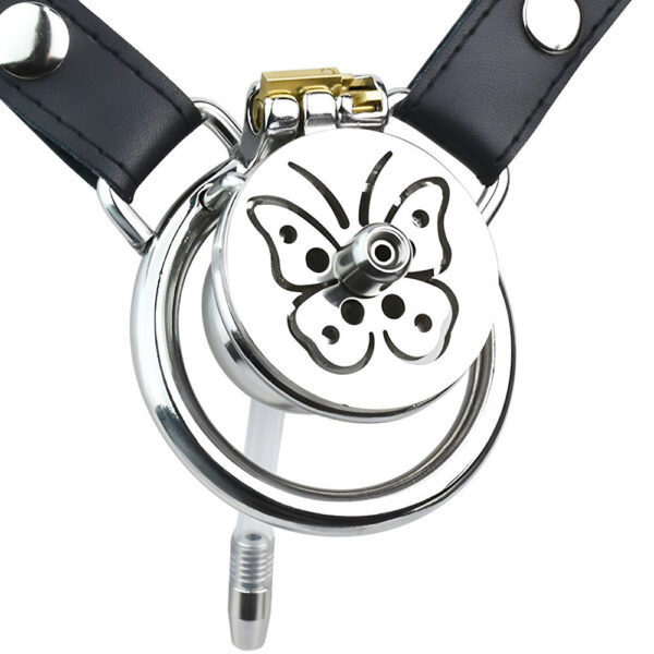 Butterfly Inverted Chastity Cage with PU Belt and Silicone Catheter — product image 6