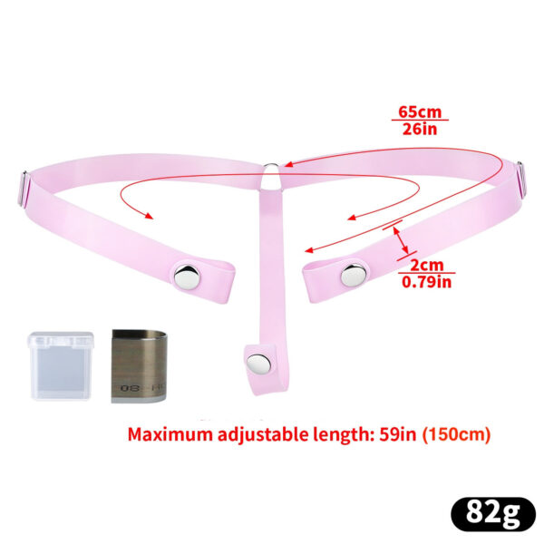 Soft Silicone Strap for Chastity Cages – Light Pink & Black — product image 2
