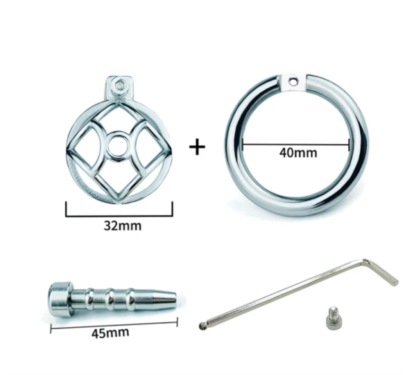 Stainless Steel Urethral Chastity Cage with Removable Metal Tube — product image 15