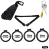 ABS Small Shell Chastity Cage Set with 4 Rings – Pink / Black / White — product image 14