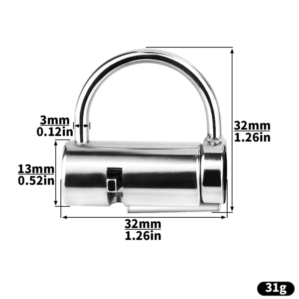Stainless Steel Prince Albert Chastity Lock — product image 8