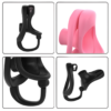 Resin Inverted Chastity Cage – Black / Pink — product image 4