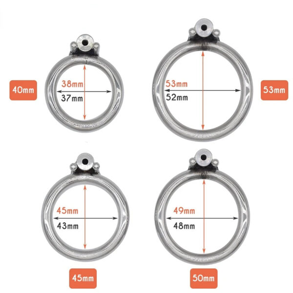 Inverted Chastity Cage with Long Metal Urethral Tube and PU Belt – Type B — product image 10