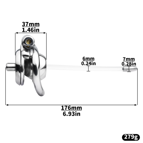 Sleek Micro Inverted Chastity Cage with Urethral Catheter — product image 2