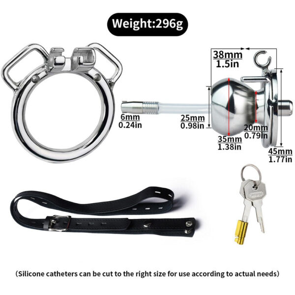Butterfly Inverted Chastity Cage with PU Belt and Silicone Catheter — product image 19