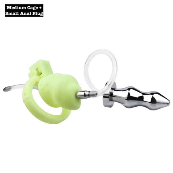 Versatile Resin Chastity Cage with Built-in Adjustable Ring and Detachable Butt Plug — product image 35