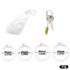 ABS Small Shell Chastity Cage Set with 4 Rings – Pink / Black / White — product image 6
